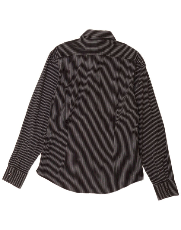 Camicia Uomo BENETTON Cotone Gessato Medio Nero