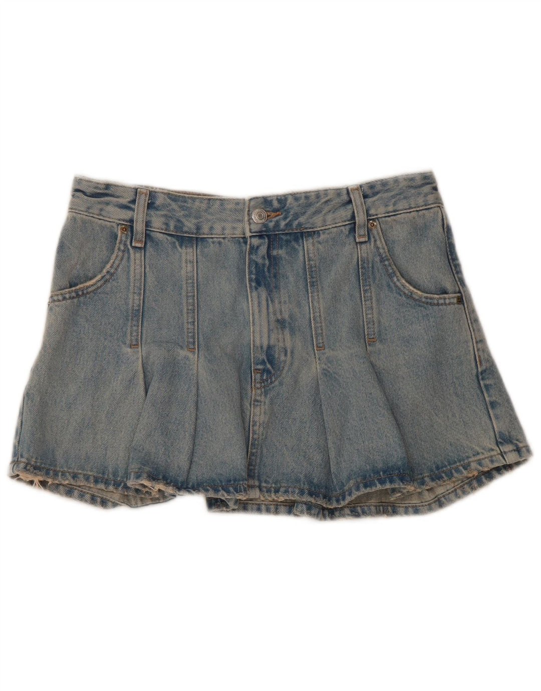 Minigonna di jeans Zara da donna piccola W26 in cotone blu