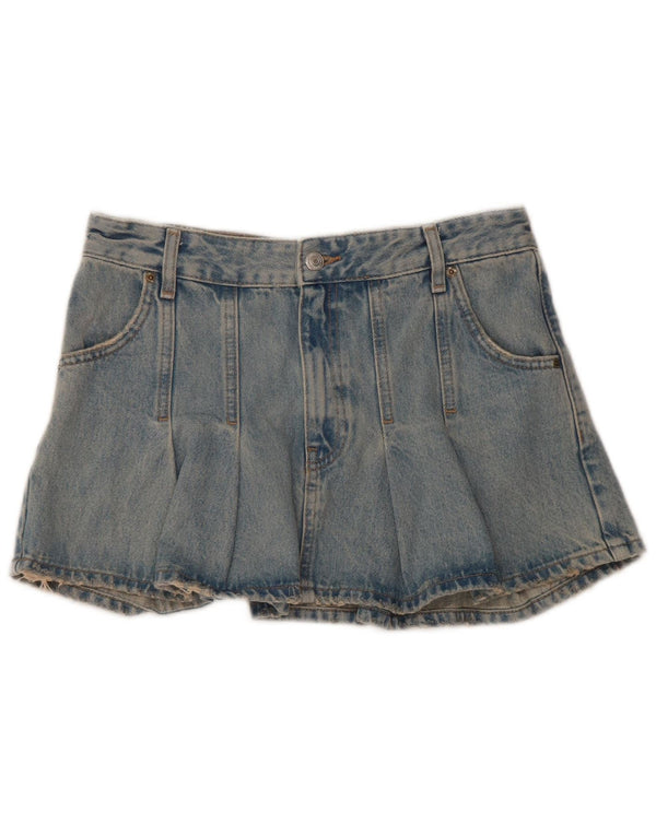 Minigonna di jeans Zara da donna piccola W26 in cotone blu