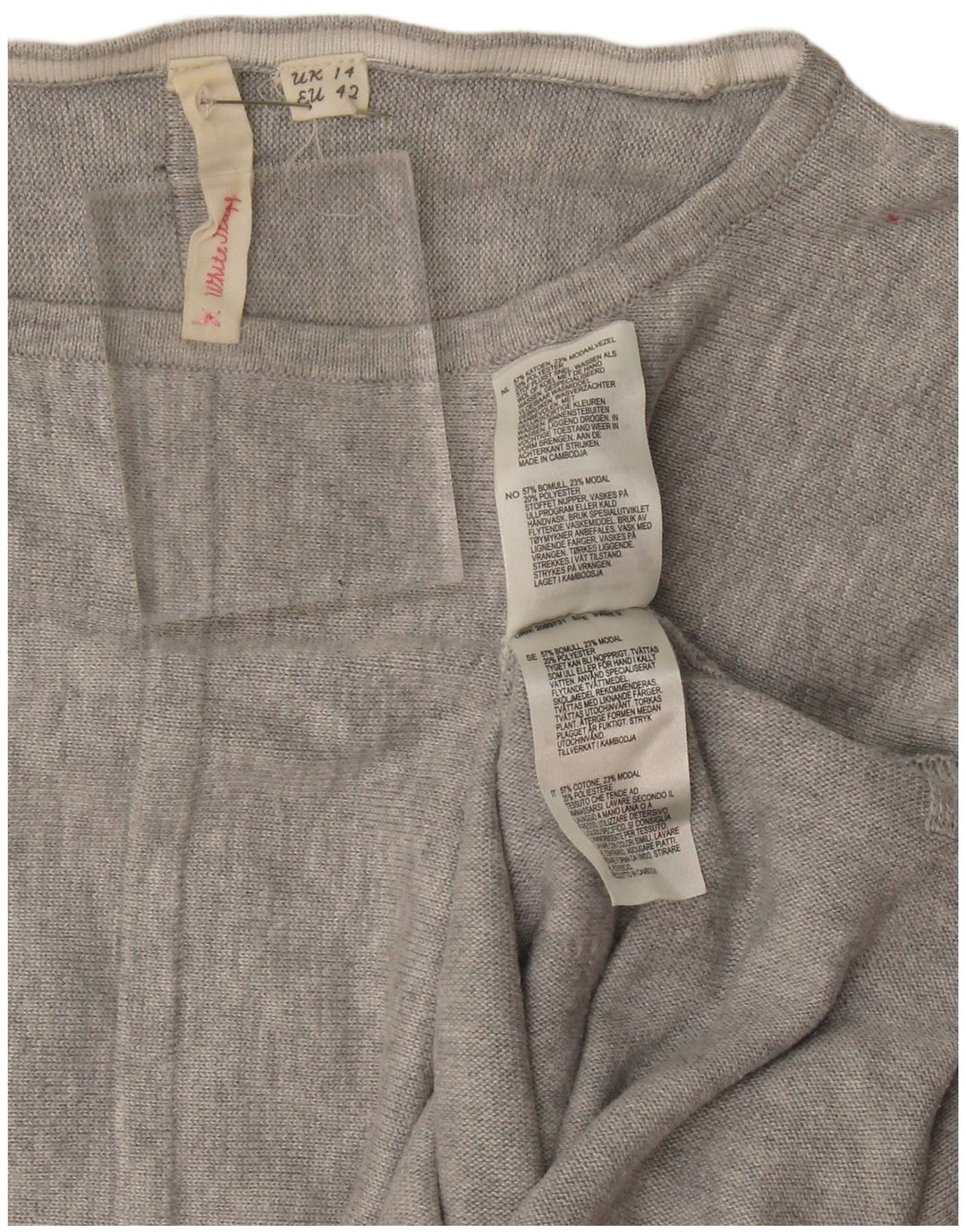 Maglione maglione con scollo a barca da donna White Stuff UK 14 Grande grigio screziato