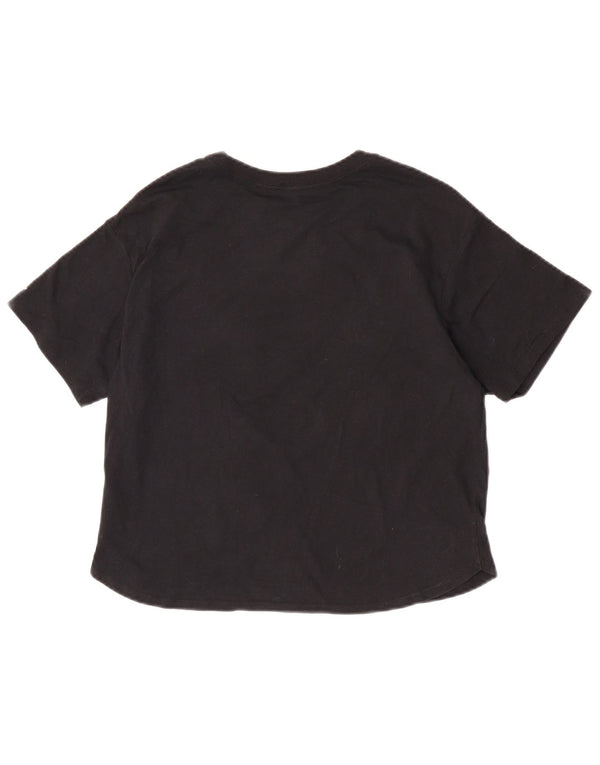 T-shirt grafica per ragazze Jordan Top 13-14 anni XL in cotone floreale nero