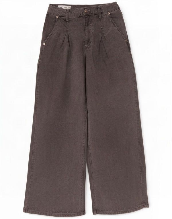 Zara Jeans larghi a vita alta a gamba larga per ragazze 11-12 anni W24 L26 Lyocell grigio