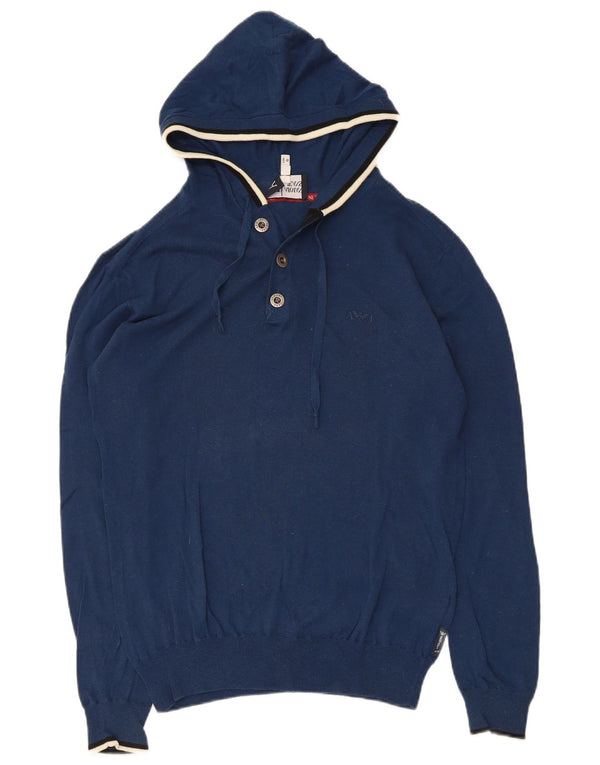 Armani Jeans Maglione da uomo con cappuccio in cotone blu medio