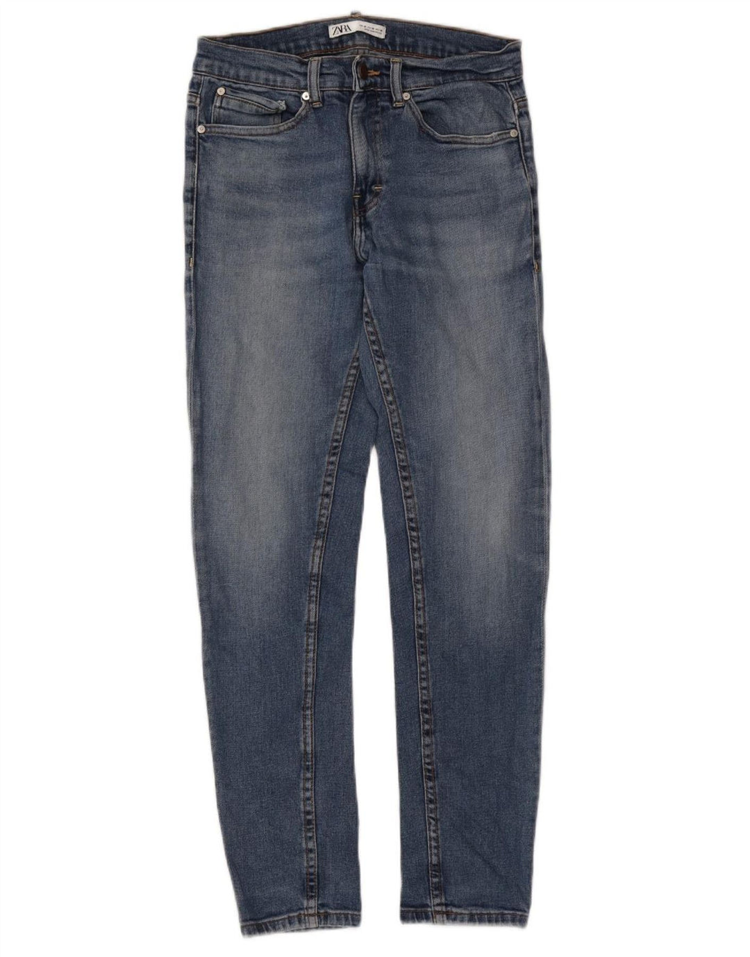 Jeans slim da uomo ZARA EU 38 Small W30 L30 Blu