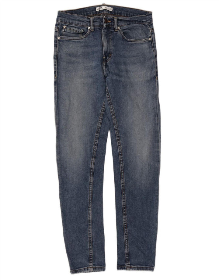 Jeans slim da uomo ZARA EU 38 Small W30 L30 Blu