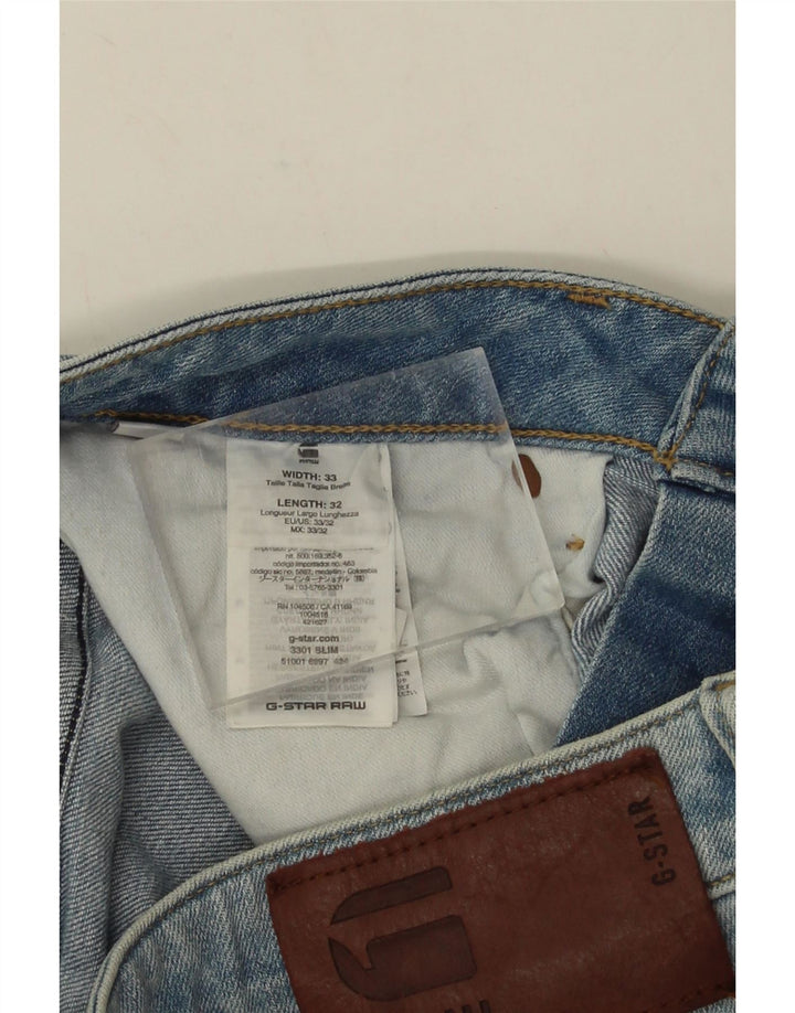Jeans slim da uomo G-Star 3301 W33 L32 cotone blu