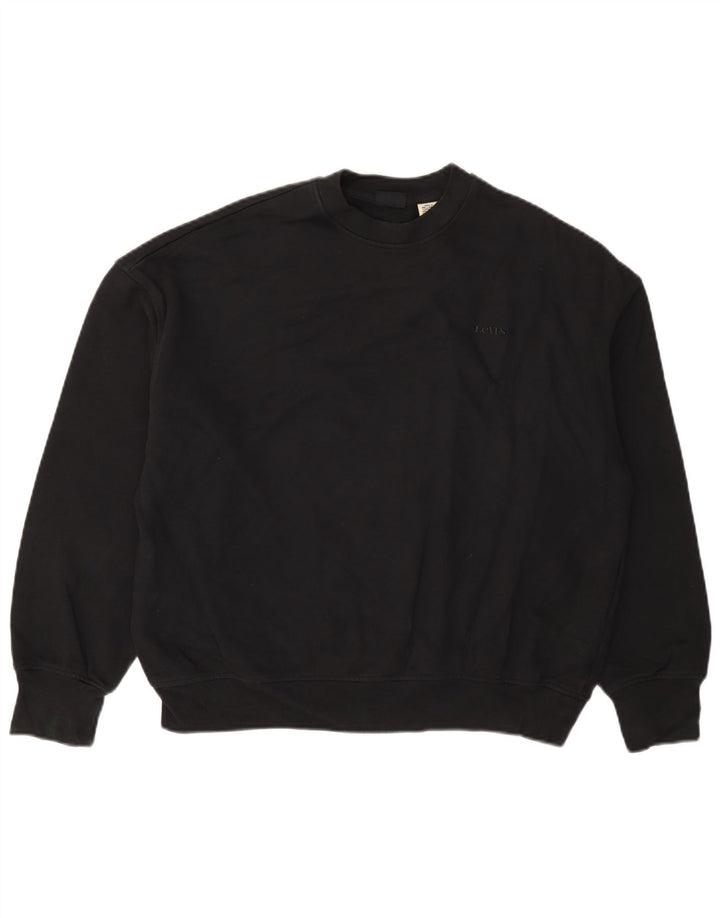 Felpa oversize da donna Levi's UK 6 XS cotone nero