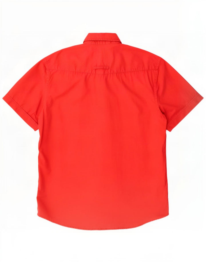 Camicia a maniche corte da uomo Camel Active in cotone rosso medio