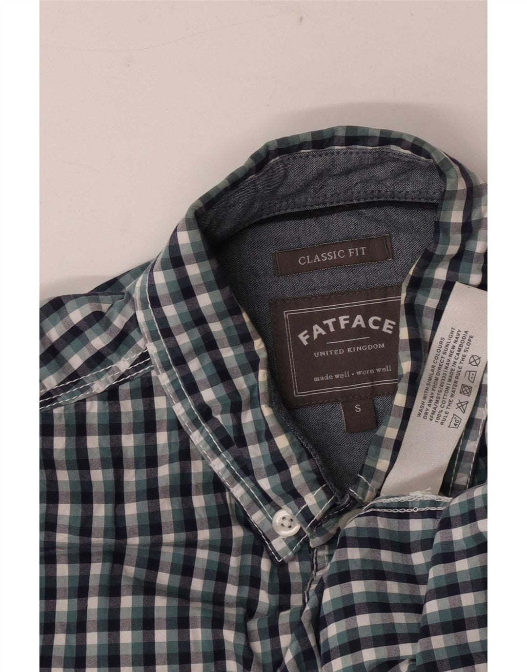 Camicia da uomo dal taglio classico Fat Face, piccola, in cotone a quadretti multicolore