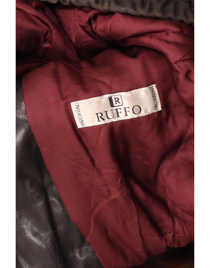 Giacca in pelle oversize da donna in pelliccia sintetica Ruffo UK 18 XL Marrone