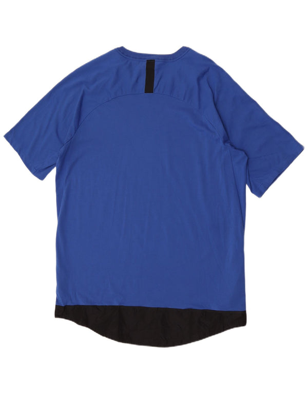 T-shirt da uomo Nike Top Large blu in poliestere color block