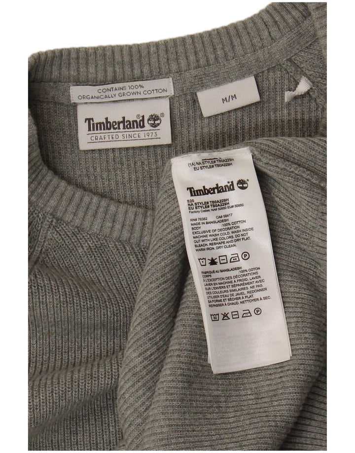Maglione maglione girocollo da uomo Timberland in cotone grigio medio