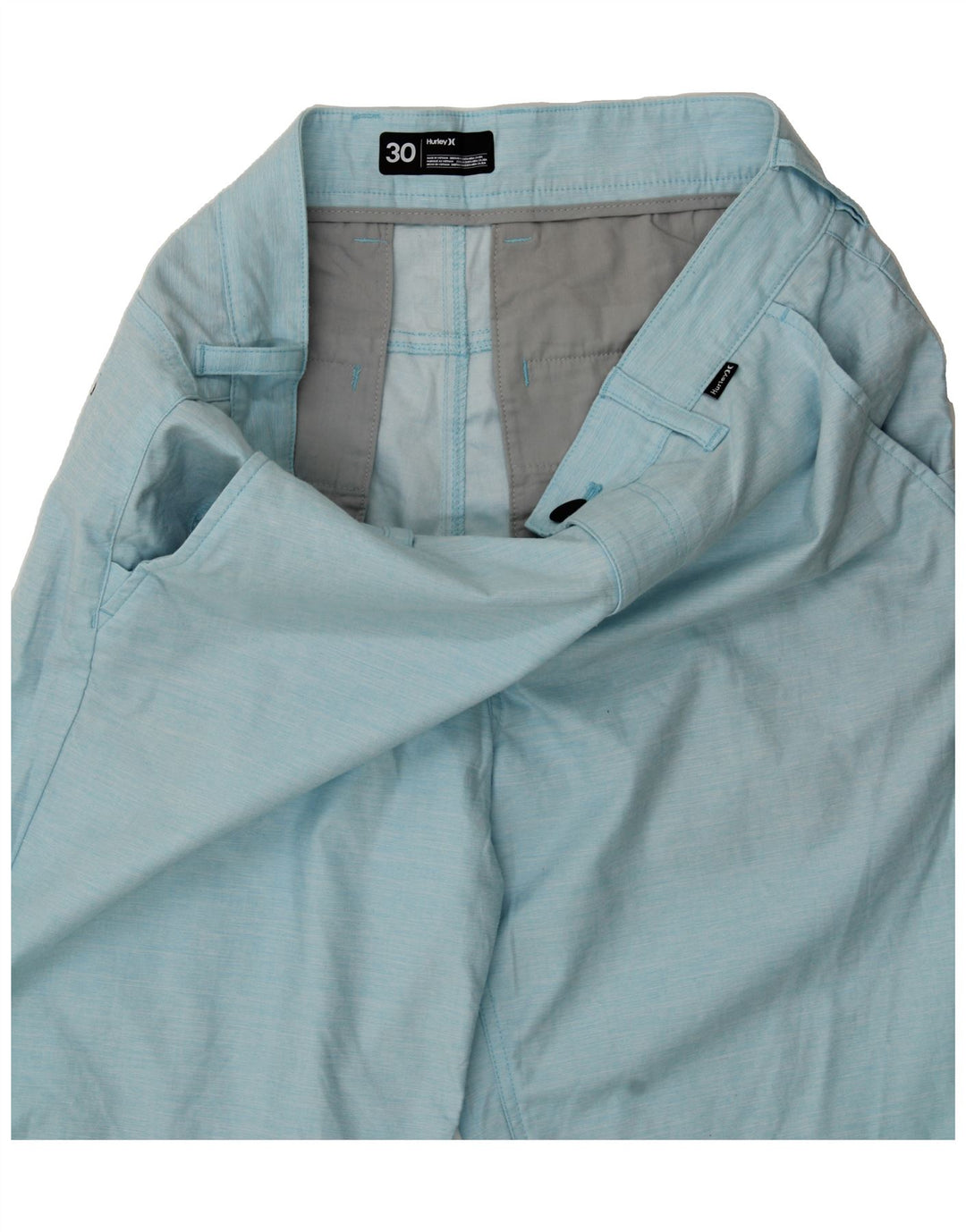HURLEY Mens Chino Shorts W30 Medium Blue Vintage Hurley and Second-Hand Hurley from Messina Hembry 