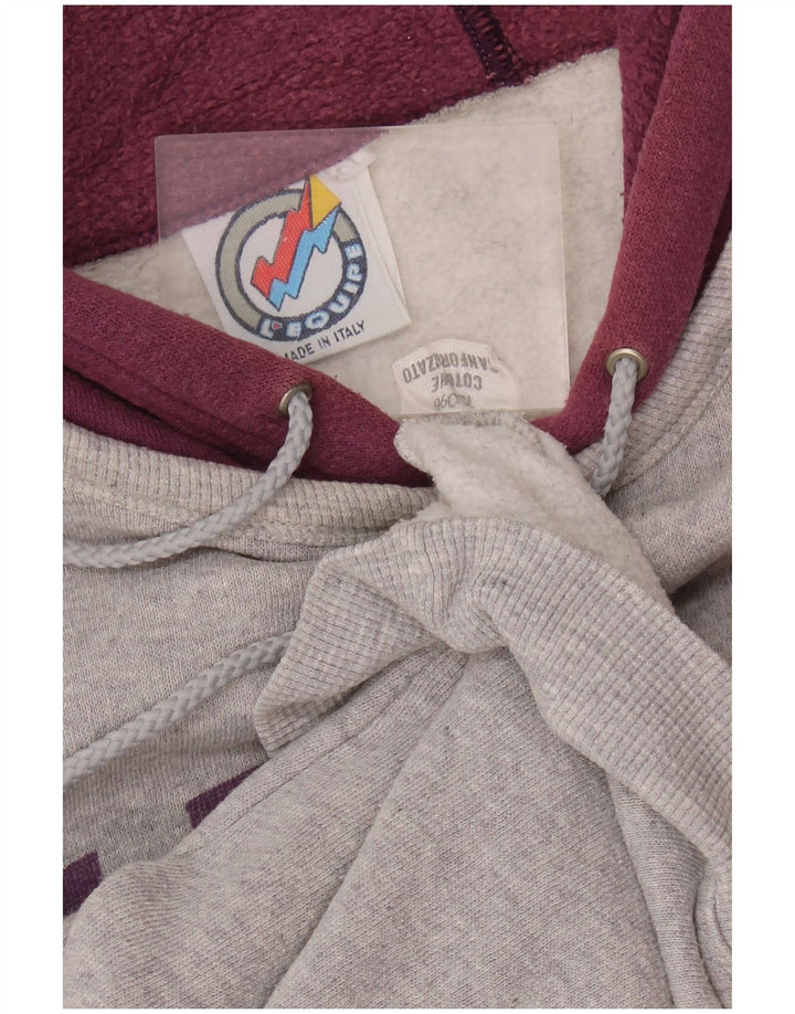 Felpa con cappuccio grafica ampia da donna L'Equipe UK 20 2XL cotone grigio