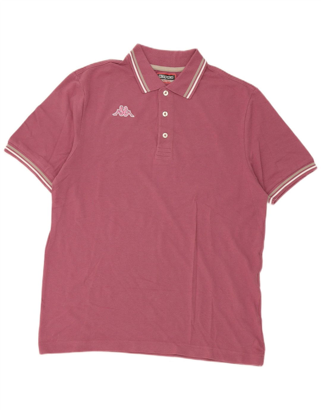 Polo Kappa Uomo Large Rosa In Cotone