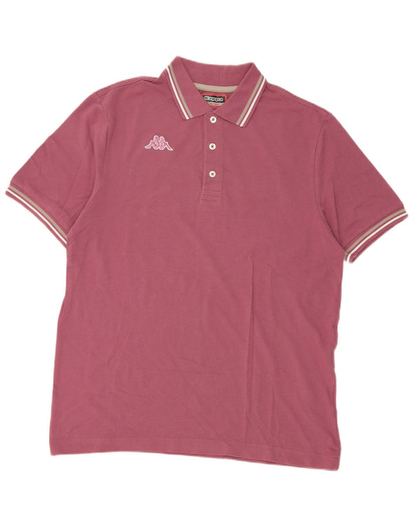 Polo Kappa Uomo Large Rosa In Cotone