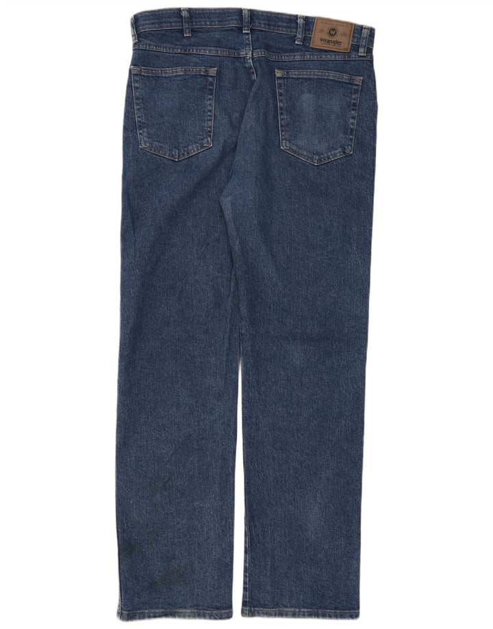 Jeans dritti da uomo Wrangler vestibilità regolare W36 L32 cotone blu