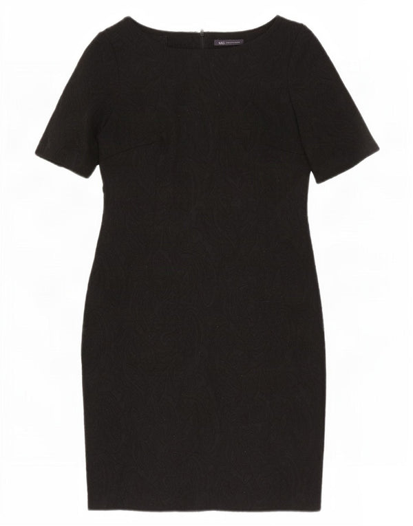 Abito tubino da donna Marks & Spencer UK 14 Poliestere Paisley nero medio