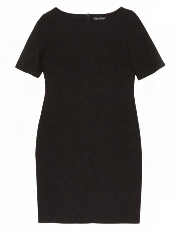 Abito tubino da donna Marks & Spencer UK 14 Poliestere Paisley nero medio