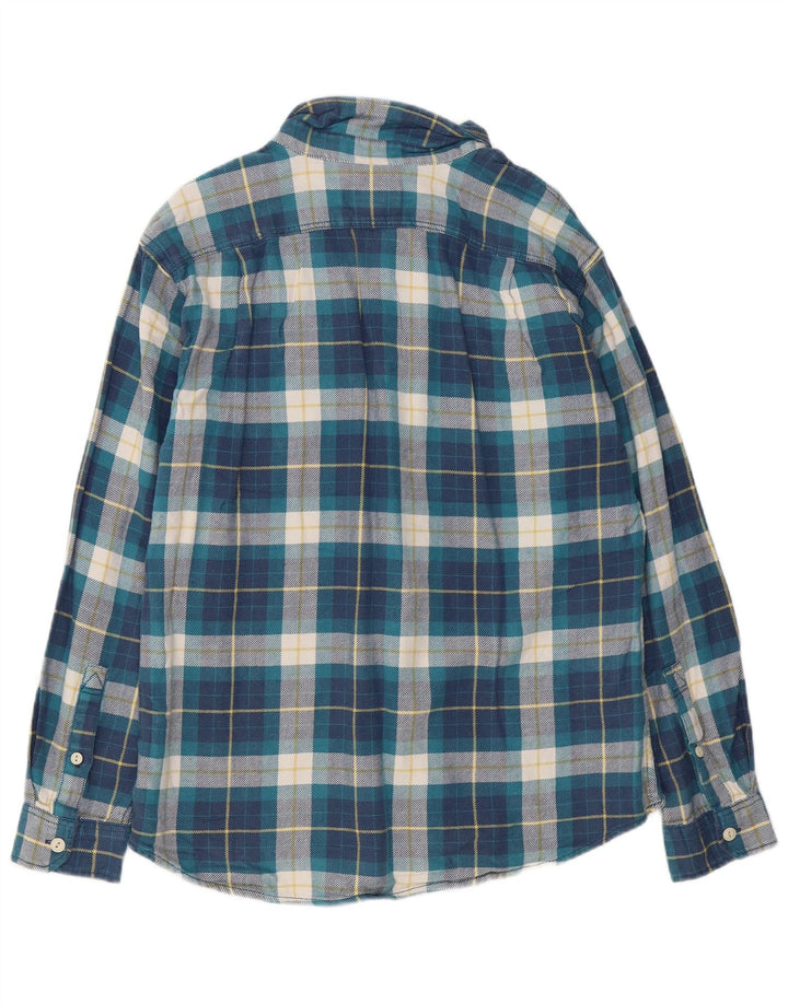 EDDIE BAUER Camicia da uomo in flanella dalla vestibilità classica, grande cotone scozzese blu