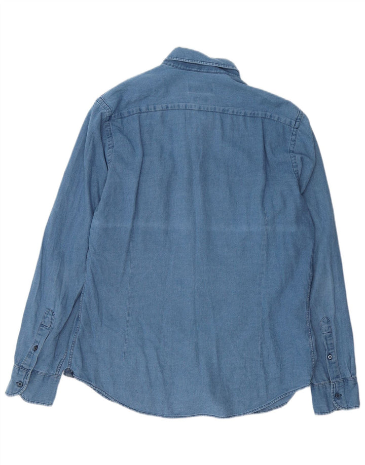 MASSIMO DUTTI Camicia di jeans da uomo Blu medio