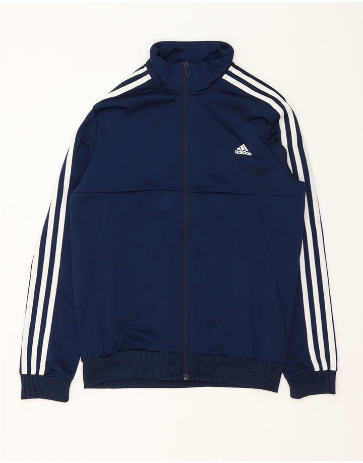 Giacca superiore della tuta ADIDAS da ragazzo Climalite 13-14 anni in poliestere blu navy