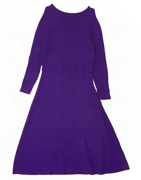 Phase Eight Womens Long Sleeve Maxi Jumper Dress UK 16 Large Purple Viscose