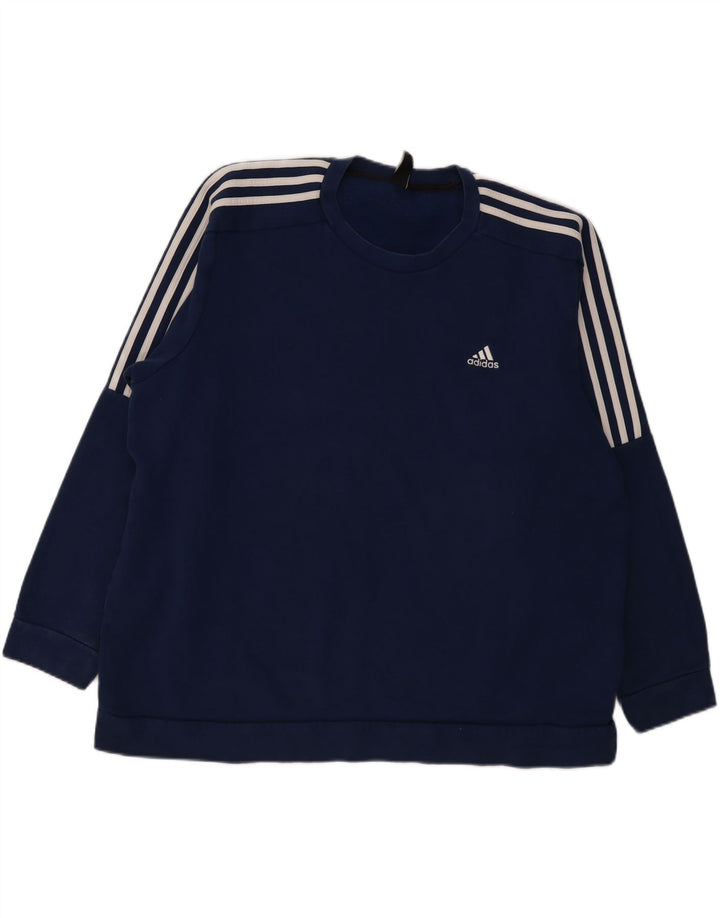 Felpa Adidas Uomo Maglione 2XL Blu Navy Cotone