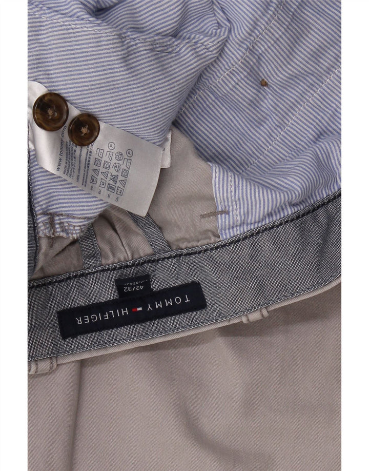 TOMMY HILFIGER Pantaloni chino dritti da uomo W42 L32 cotone grigio