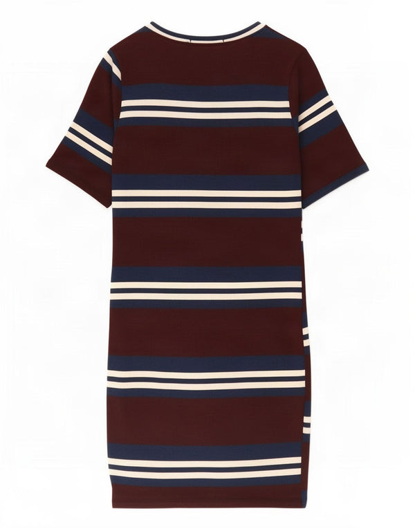 Abito t-shirt petite da donna Topshop UK 8 piccolo a righe bordeaux