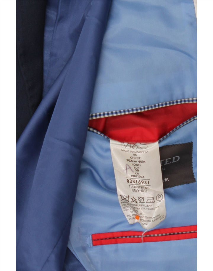 Giacca blazer a 2 bottoni da uomo Marks & Spencer UK 40 medio blu navy