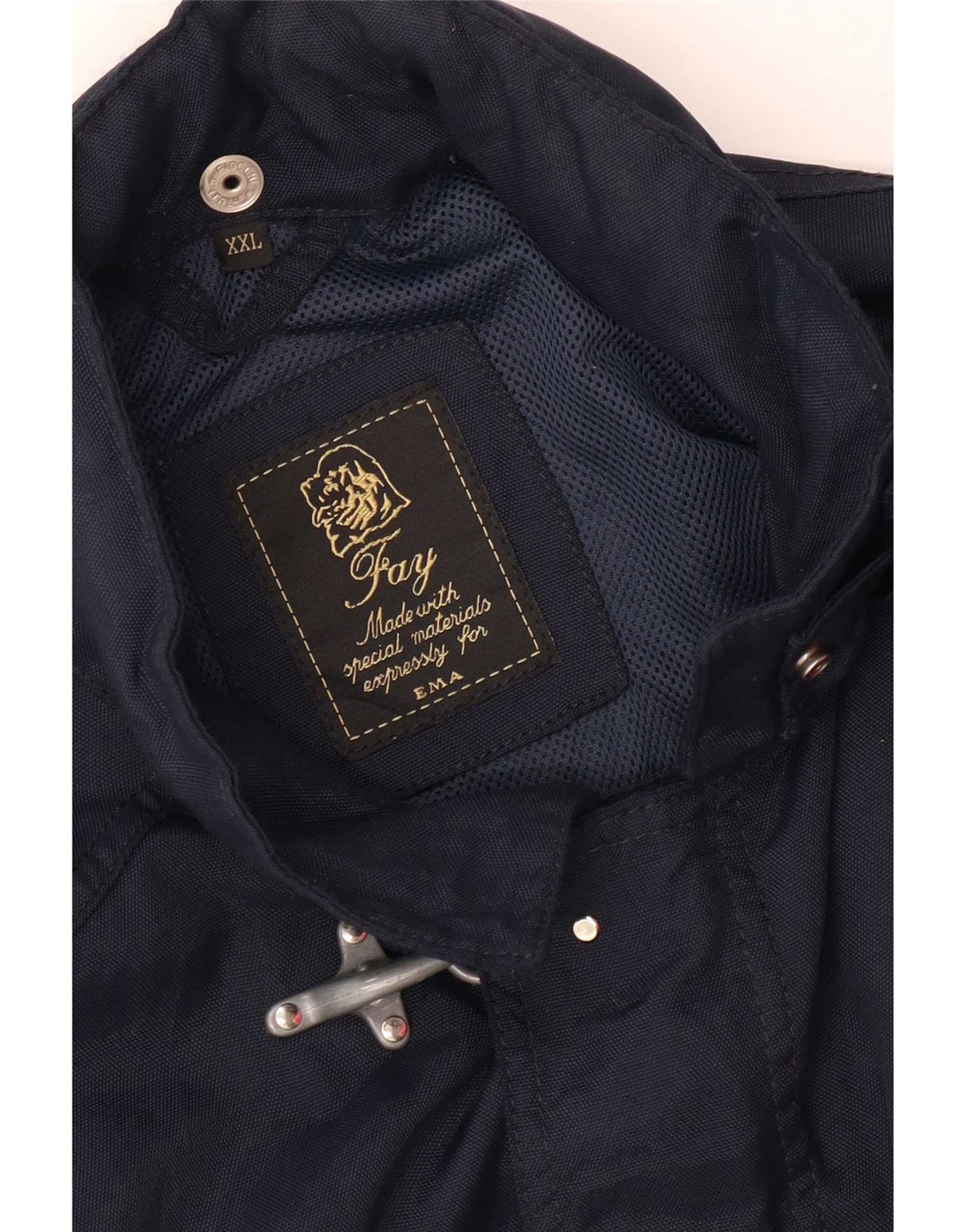 Fay Giacca da uomo con cappuccio Ema UK 44 2XL Blu Navy