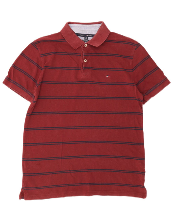 Polo da uomo su misura Tommy Hilfiger, vestibilità larga, a righe rosse