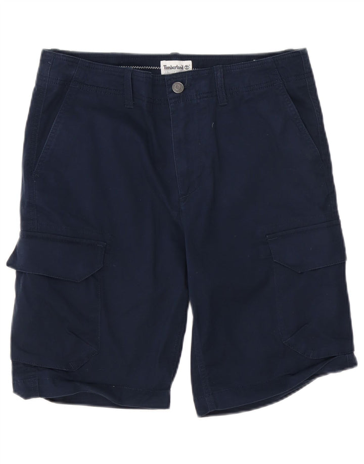 TIMBERLAND Mens Cargo Shorts W30 Medium Navy Blue Cotton