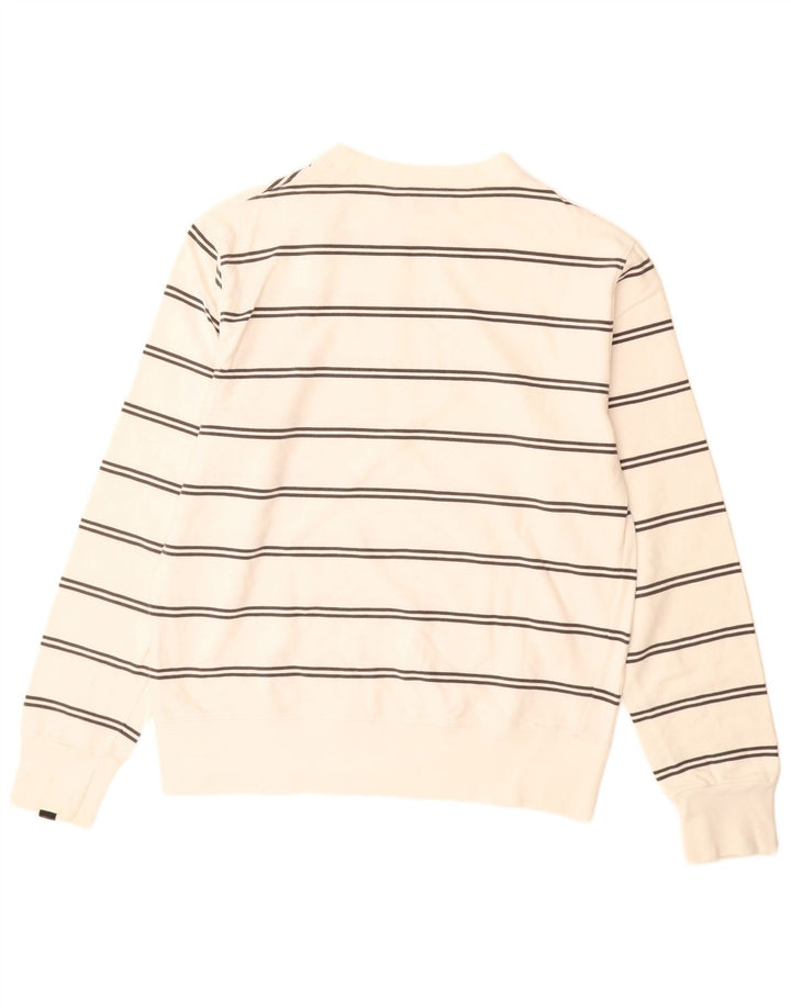 CONVERSE Felpa grafica da uomo Maglione cotone a righe bianco sporco medio