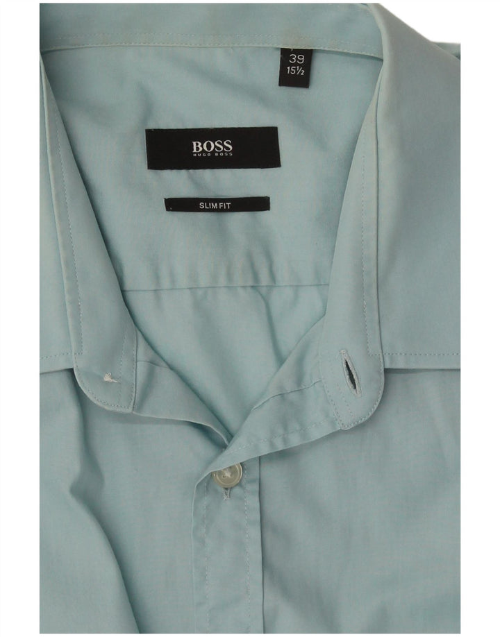 Camicia slim fit da uomo Hugo Boss taglia 39 15 1/2 blu medio