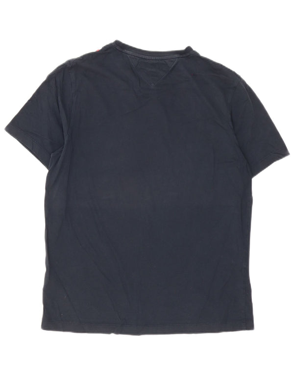 T-shirt grafica da uomo con vestibilità regolare Tommy Hilfiger Top Small a righe blu navy