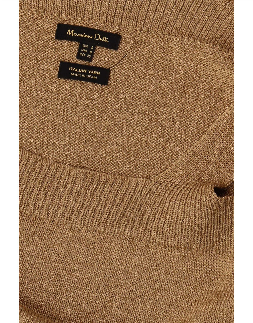 Massimo Dutti Abito maglione da donna con spalle scoperte UK 10 Piccolo Beige