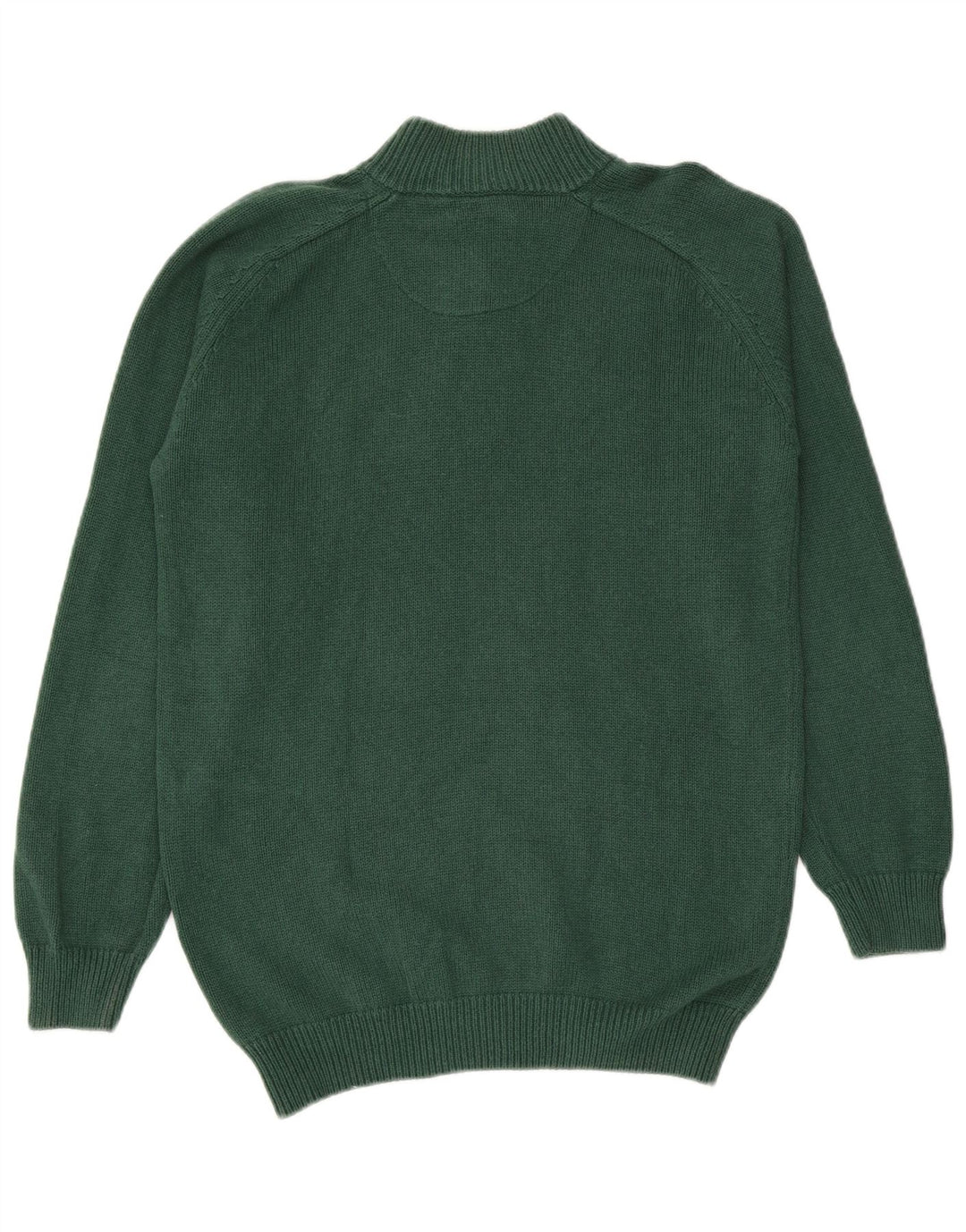 Massimo Dutti Maglione da uomo con collo a bottoni in cotone verde medio