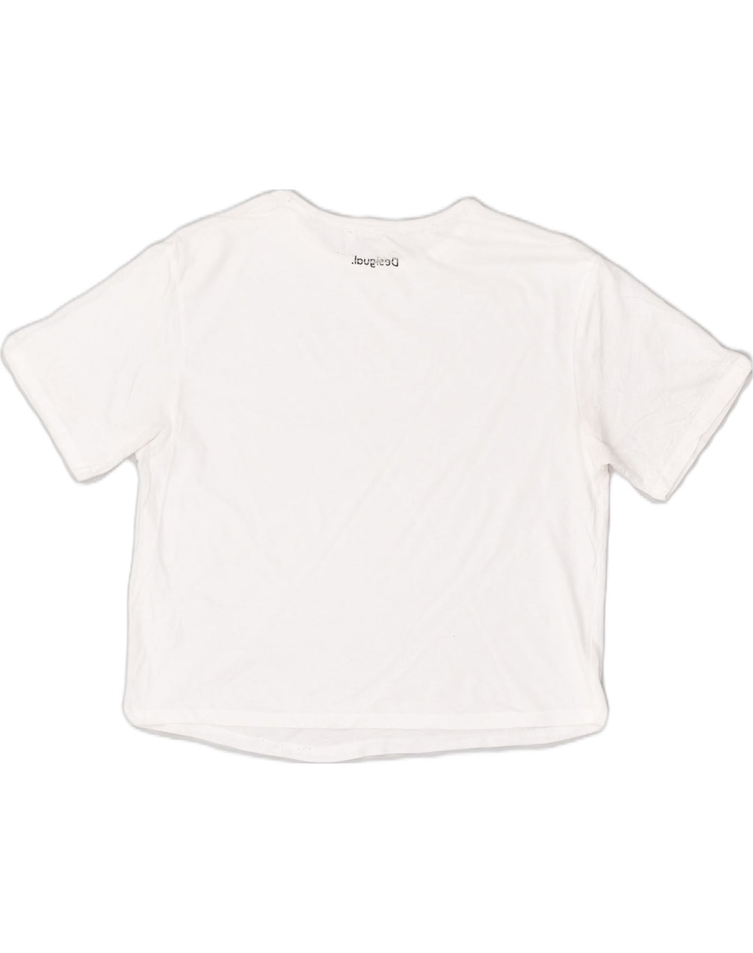 DESIGUAL Womens T-Shirt Top UK 6 XS White Cotton | Vintage Desigual | Thrift | Second-Hand Desigual | Used Clothing | Messina Hembry 