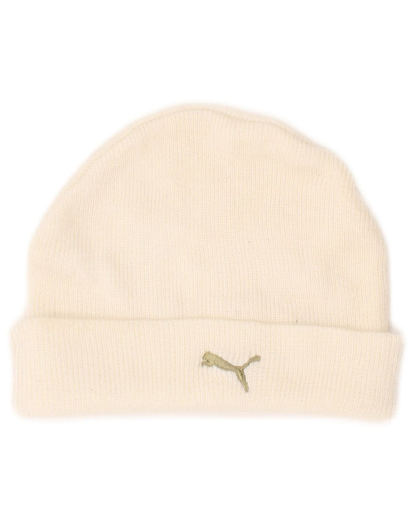 Cappello Puma da uomo in maglia con grafica, taglia unica, bianco
