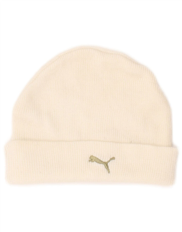 Cappello Puma da uomo in maglia con grafica, taglia unica, bianco