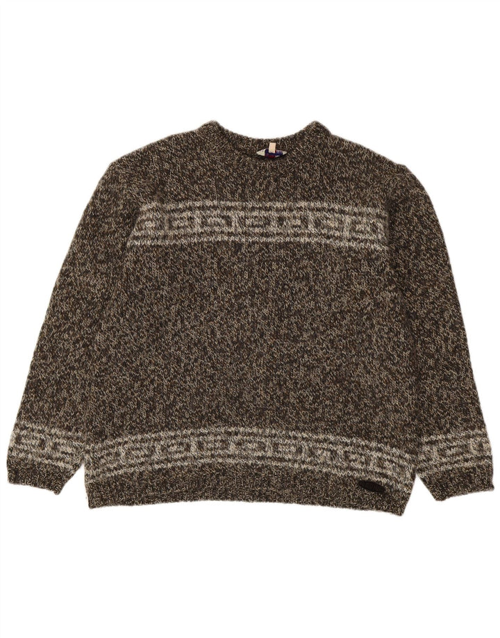 Maglione maglione girocollo da donna Levi's UK 14 Marrone medio Fair Isle