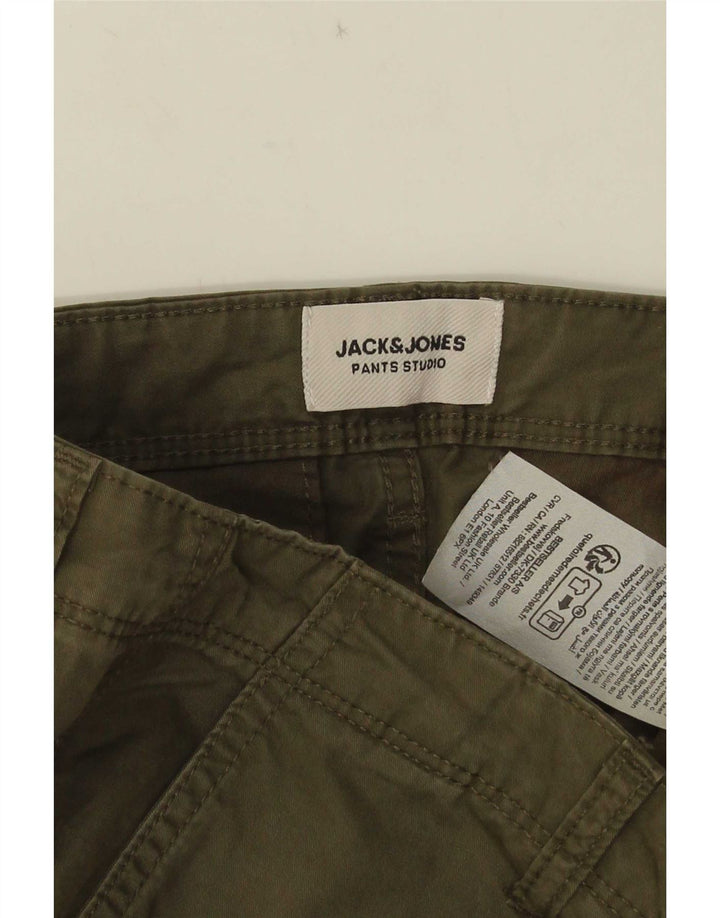 Pantaloncini cargo da uomo Jack & Jones medi W34 cotone kaki