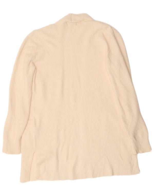 Maglione cardigan lungo da donna Marks & Spencer UK 12 medio bianco sporco