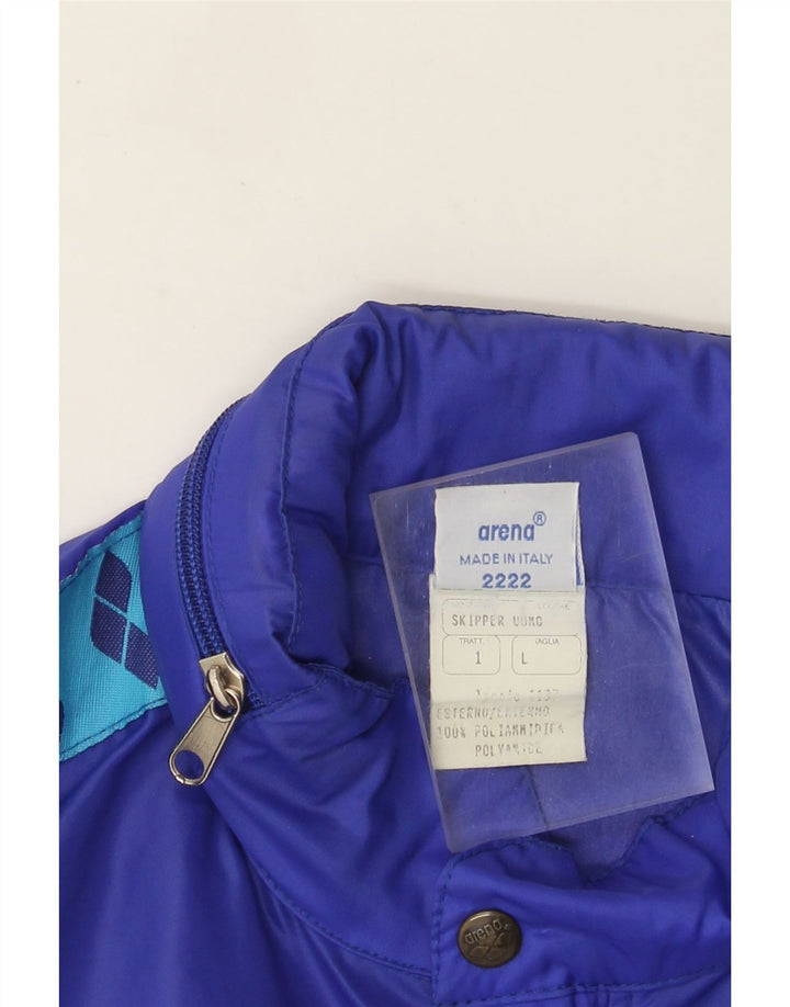 Arena Giacca antipioggia da uomo con cappuccio grafico UK 40 Large Blu in poliammide