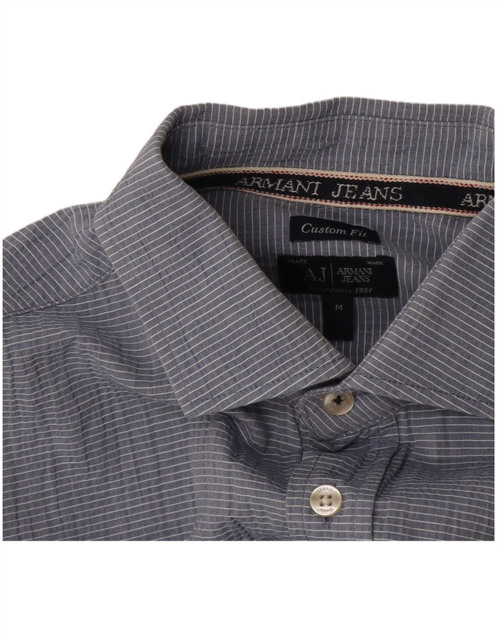 Camicia Armani Jeans da uomo su misura blu medio gessato
