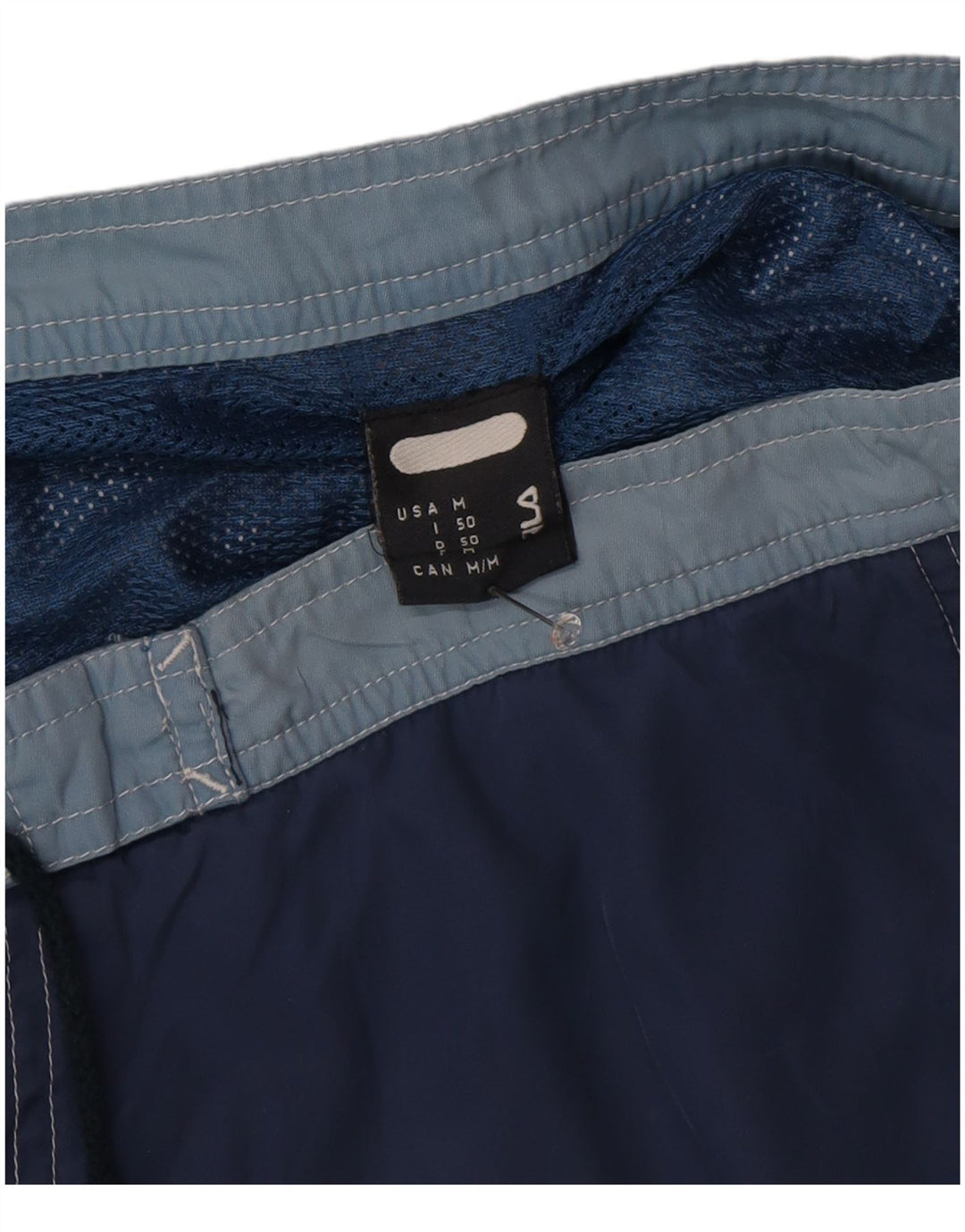 Pantaloncini da bagno grafici da uomo Fila Colorblock blu medio