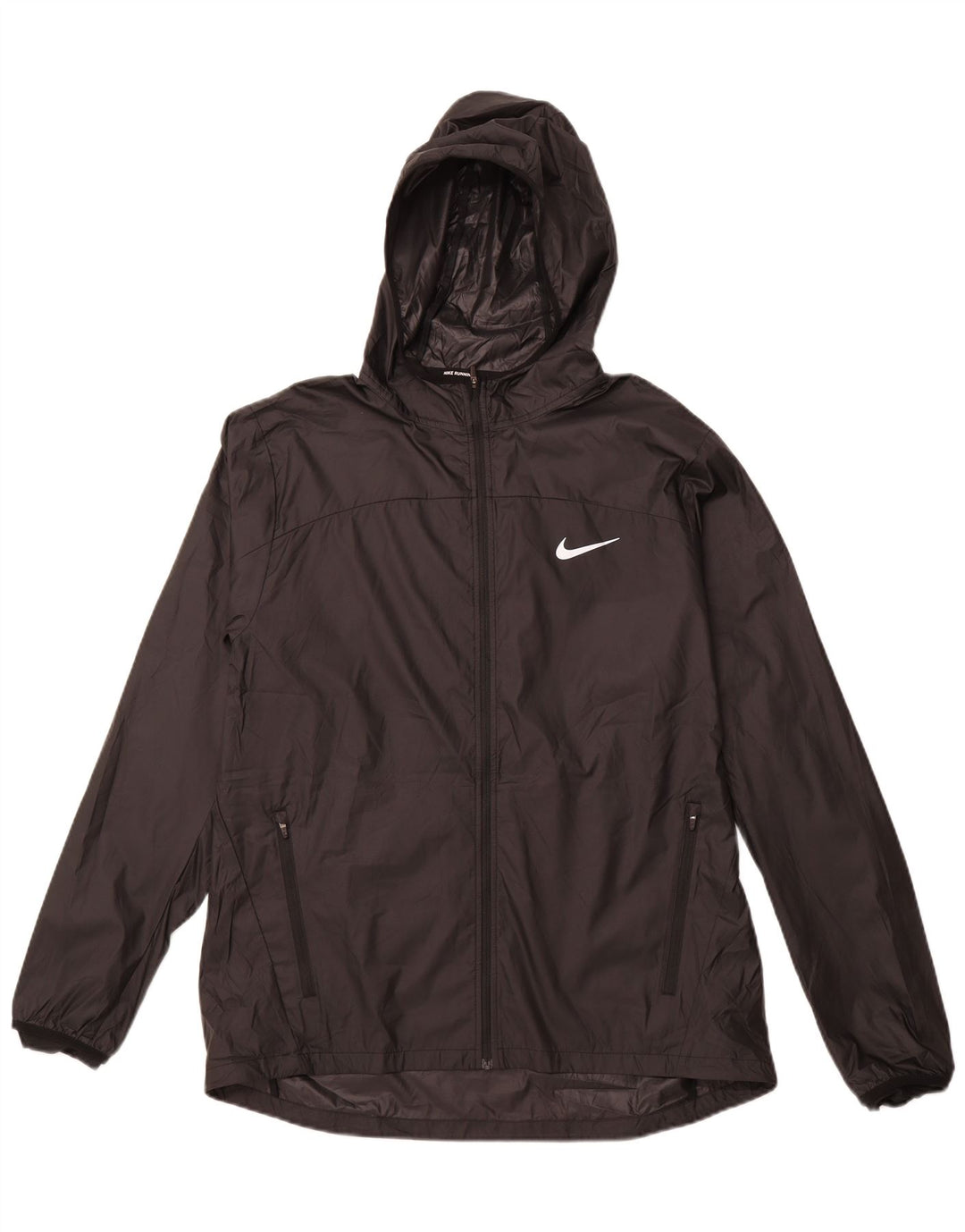 NIKE Giacca antipioggia da uomo con cappuccio UK 40 Large Nero Poliestere