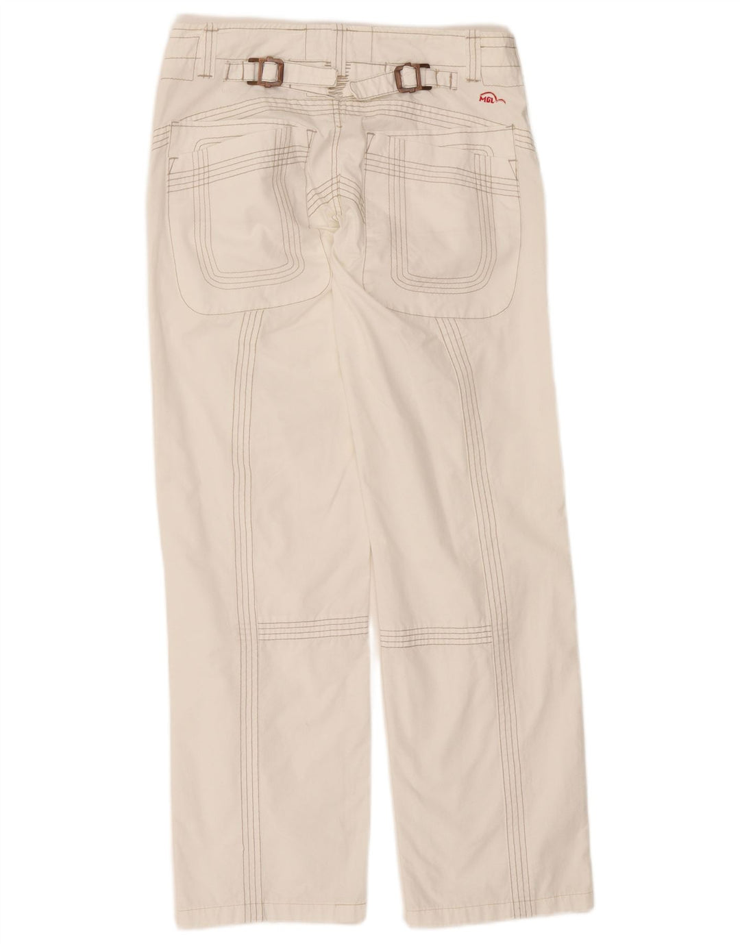 Pantaloni cargo dritti da donna vintage W28 L30 in cotone bianco